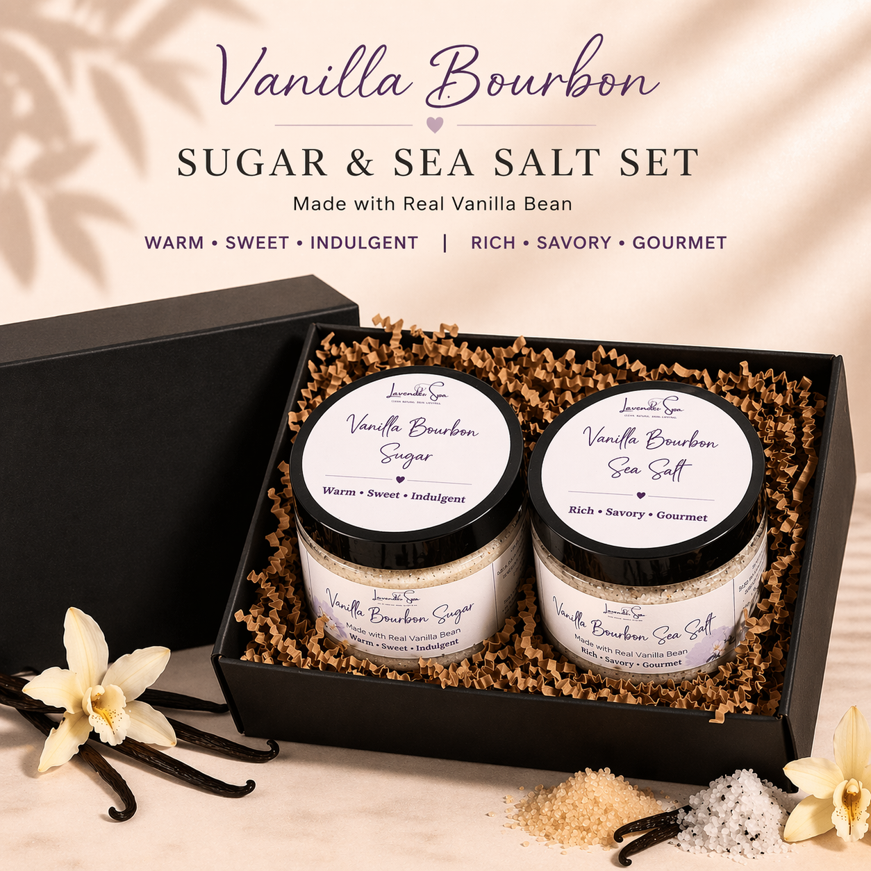 Vanilla Bourbon Duo – Sugar & Sea Salt Gift Set